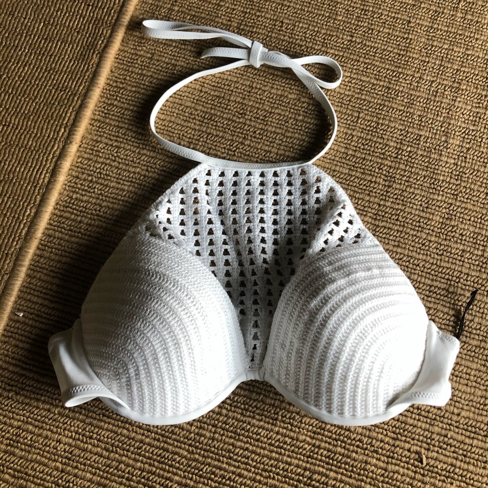 NWOT white bikini top